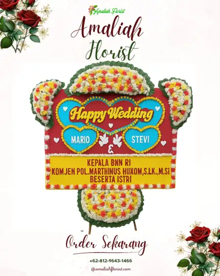 Papan Bunga Pernikahan Pisang Baru